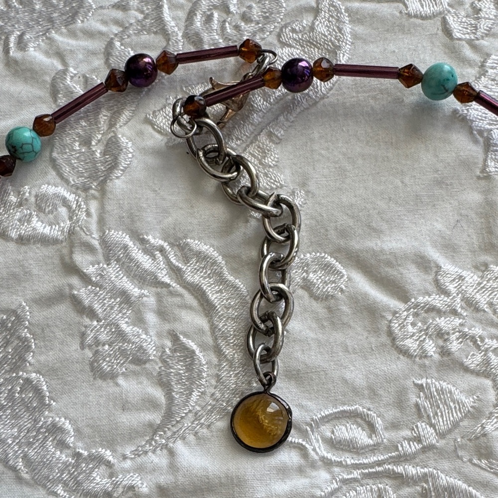 Bohemian Multicolor Beaded Necklace with Matching Earrings - Picture 6 of 12